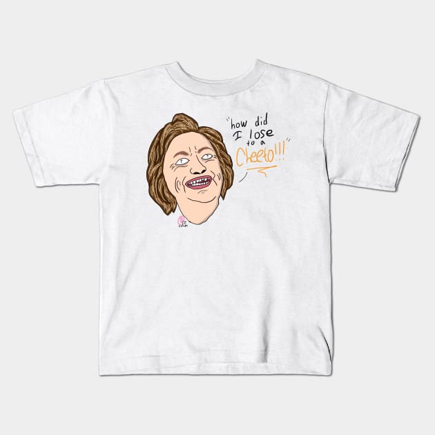 I lost to a Cheeto!- Hillary Clinton Drawing Kids T-Shirt by brand015